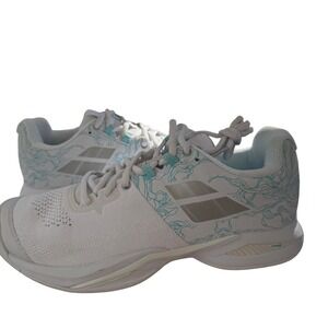 Babolat Propulse Blast Indoor Court Shoes Women's Size 9 White/Teal like‎ new